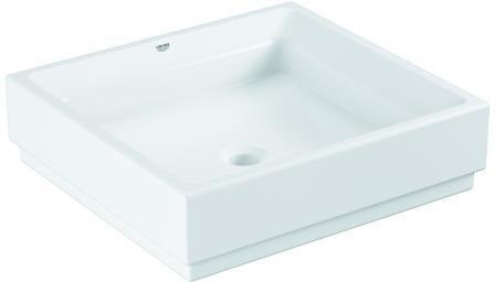 GROHE Aufsatzschale Cube Keramik 50 cm PureGuard alpinweiß – Antibakterielle Glasur, ohne Hahnloch