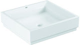 GROHE Aufsatzschale Cube Keramik 50 cm PureGuard alpinweiß – Antibakterielle Glasur, ohne Hahnloch