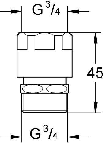 GROHE Rohrbelüfter 41238 Bauform C DN15 chrom – Rückflusssicherung nach DIN EN 1717