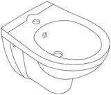 GROHE Bau Keramik Wandbidet 526x370mm alpinweiß mit 1 Hahnloch und Überlauf