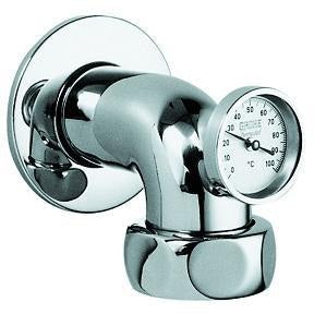 GROHE Abgangsbogen 12448 mit Thermometer, Ausladung 90 mm, 2" x 1 1/2", chrom