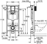 GROHE WC-Element Rapid SL 38848 – 1,13 m Vorwandmontage mit Spülkasten GD 2