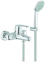 GROHE Eurodisc Cosmopolitan Einhand-Wannenbatterie mit Brausegarnitur, Wandmontage, Chrom