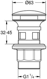 GROHE Druckstopfen-Ablaufgarnitur 40824 – Herausnehmbarer, verschließbarer Stopfen in Chrom