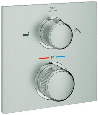GROHE Allure Thermostat-Wannenbatterie Fertigmontageset cool sunrise gebürstet