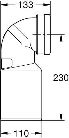 GROHE Ablaufbogen 42946 DN80/100 schwarz für Installationssysteme – PE, DN 80/100 mm