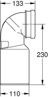 GROHE Ablaufbogen 42946 DN80/100 schwarz für Installationssysteme – PE, DN 80/100 mm