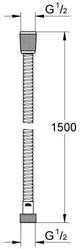 GROHE Relexaflex Metal Long-Life Metallbrauseschlauch 1500 mm chrom – knickfest & druckbeständig