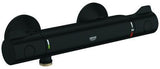 GROHE Grohtherm 800 Thermostat-Brausebatterie – Wandmontage, matt black, SafeStop 38°C