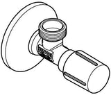 GROHE Eckventil 22041_1 1/2 Zoll x 1/2 Zoll langer Schubschaft chrom – Messing, keramische Oberteil