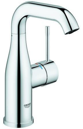 GROHE Essence Einhand-Waschtischbatterie M-Size U-Auslauf Chrom – schwenkbarer Auslauf & SilkMove