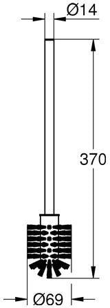 GROHE Essentials Ersatzbürste 40392 – WC-Bürste in Chrom mit weißem Bürstenkopf