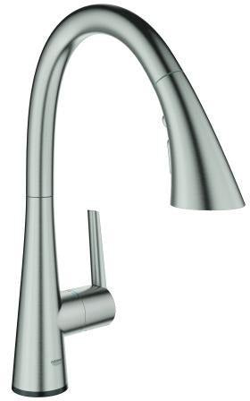 GROHE Zedra Touch Elektronik-Spültischbatterie mit 3-Strahl-Spülbrause, chrom