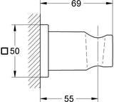 GROHE Rainshower Wandbrausehalter 27075 eckig hard graphite – nicht verstellbar, verdeckte Befestigung