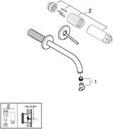 GROHE Atrio 2-Loch-Waschtischbatterie Wandmontage Fertigmontageset Ausladung 221 mm Chrom
