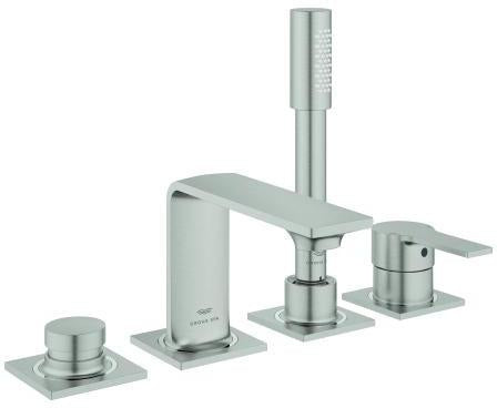 GROHE Allure 4-Loch-Einhand-Wannenbatterie cool sunrise gebürstet mit Duschgarnitur