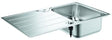 GROHE K500 Edelstahlspüle 860x500mm mit Abtropffläche, 1 Becken, reversibel