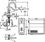 GROHE Blue Home Starter Kit C-Auslauf – Spültischarmatur mit Filter, Kühler & Sprudelwasser
