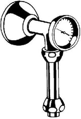 GROHE Abgangsbogen 12440 mit Thermometer und Quetschverschraubungen 1/2 x 3/4 Zoll chrom
