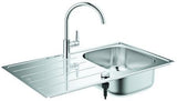 GROHE Spülen-Bundle K200 mit Edelstahlspüle und BauEdge Küchenarmatur – Set in Edelstahl/Chrom