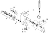 GROHE Eurocube Einhand-Wannenbatterie Wandmontage mit Brausegarnitur Euphoria Cube chrom