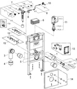 GROHE WC-Element Rapid SL 38526 BH 0,82m mit WC-Spülkasten 6-9l