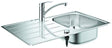 GROHE Spülen-Bundle K200 Edelstahlspüle mit Eurosmart Küchenarmatur chrom