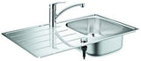 GROHE Spülen-Bundle K200 Edelstahlspüle mit Eurosmart Küchenarmatur chrom