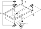 GROHE K400 Kompositspüle 1 Becken 780x500mm mit Abtropffläche granit grau