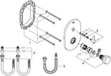 GROHE Eurosmart CT Selbstschluss-Brausebatterie – Mischung, chrom, Fertigmontageset