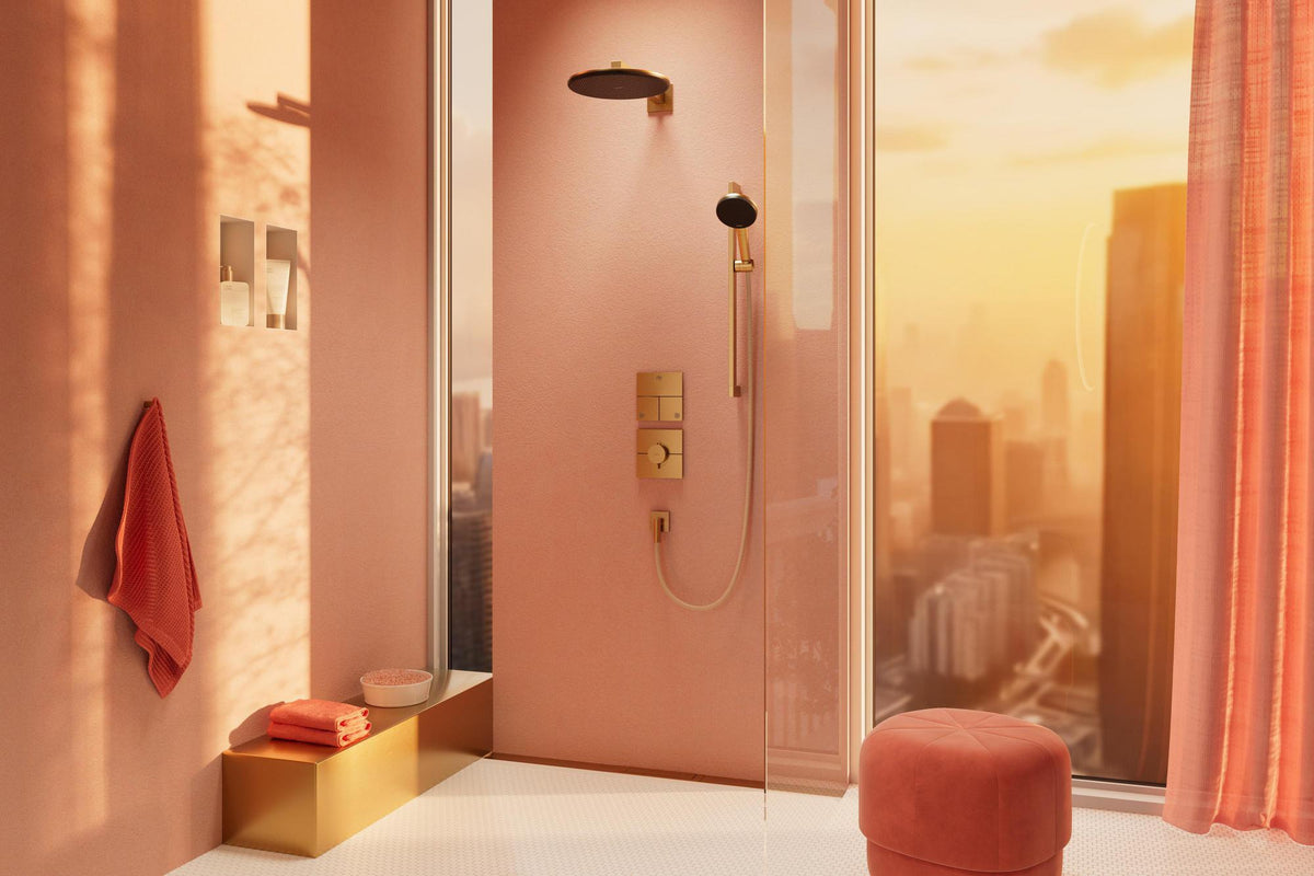 Hansgrohe Raindance Alive S 300 2jet EcoSmart Kopfbrause mit Brausearm – 300 mm, schwarz