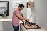 HANSGROHE Focus M42 Spültischmischer 220 mit Ausziehbrause, chrom – ComfortZone, 360° Schwenkbereich