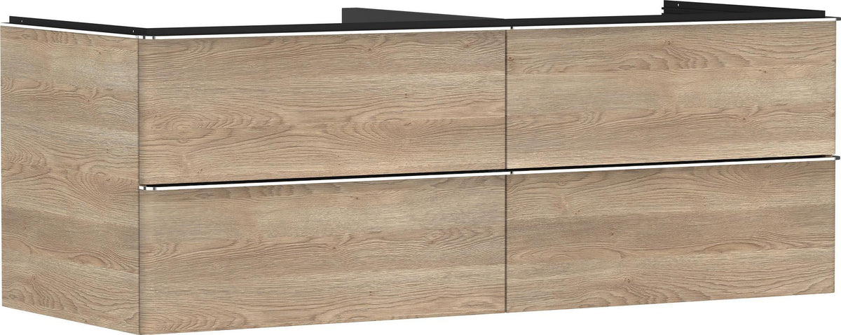 HANSGROHE Xelu Q Waschtischunterschrank 1360 mm weiß hochglanz, 4 Schubkästen, Griffleiste chrom