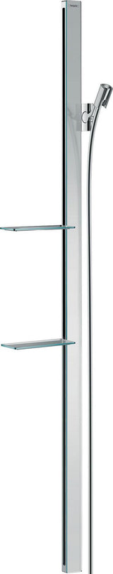 HANSGROHE RAINDANCE Unica'E Brausestange 150 cm Chrom mit Brauseschlauch und Sicherheitsglas-Ablage