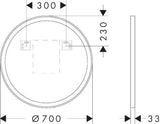 HANSGROHE Spiegel Xarita Lite S – runder LED-Wandspiegel 700 mm mit TouchlessSensor und AntiFog