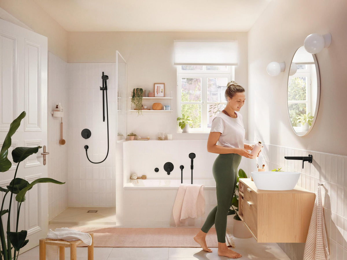 HANSGROHE Rebris S Fertigmontageset Wannenmischer Unterputz Chrom – 2 Verbraucher, Thermostat