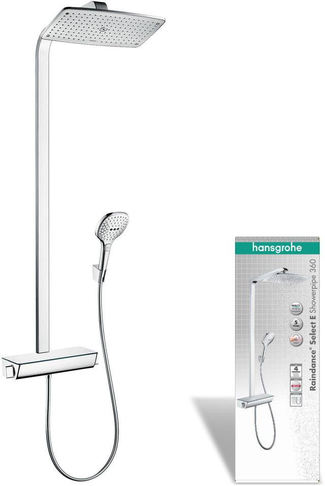 HANSGROHE Showerpipe Raindance Select E 360 mit Thermostat Ecostat Select – Chrom