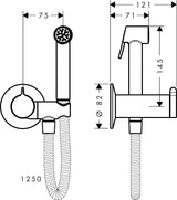 AXOR Bidette Handbrause Showers 1jet mit Brausehalter und Metallbrauseschlauch 1250 mm