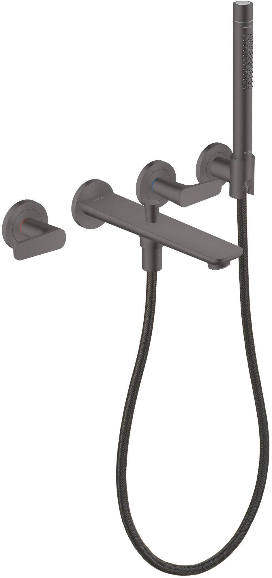 AXOR Citterio C 3-Loch-Wannenarmatur mit Handbrause, Ausladung 222 mm, Chrom