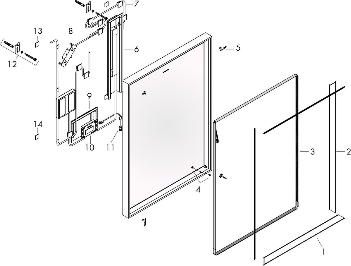 HANSGROHE Xarita E Wandspiegel 800x700 mm mattweiß mit LED-Beleuchtung und IR-Sensor