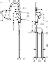 HANSGROHE HG Spültischmischer 220 mit sBox Ausziehbrause M4216-H220 chrom