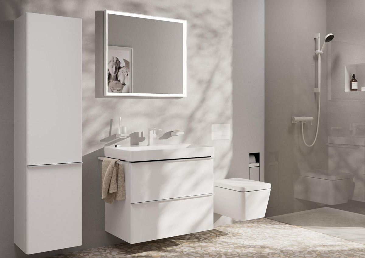 HANSGROHE AddStoris Glashalter Wandmontage Chrom – Mattglas Zahnputzbecher-Halter mit verdeckter Befestigung