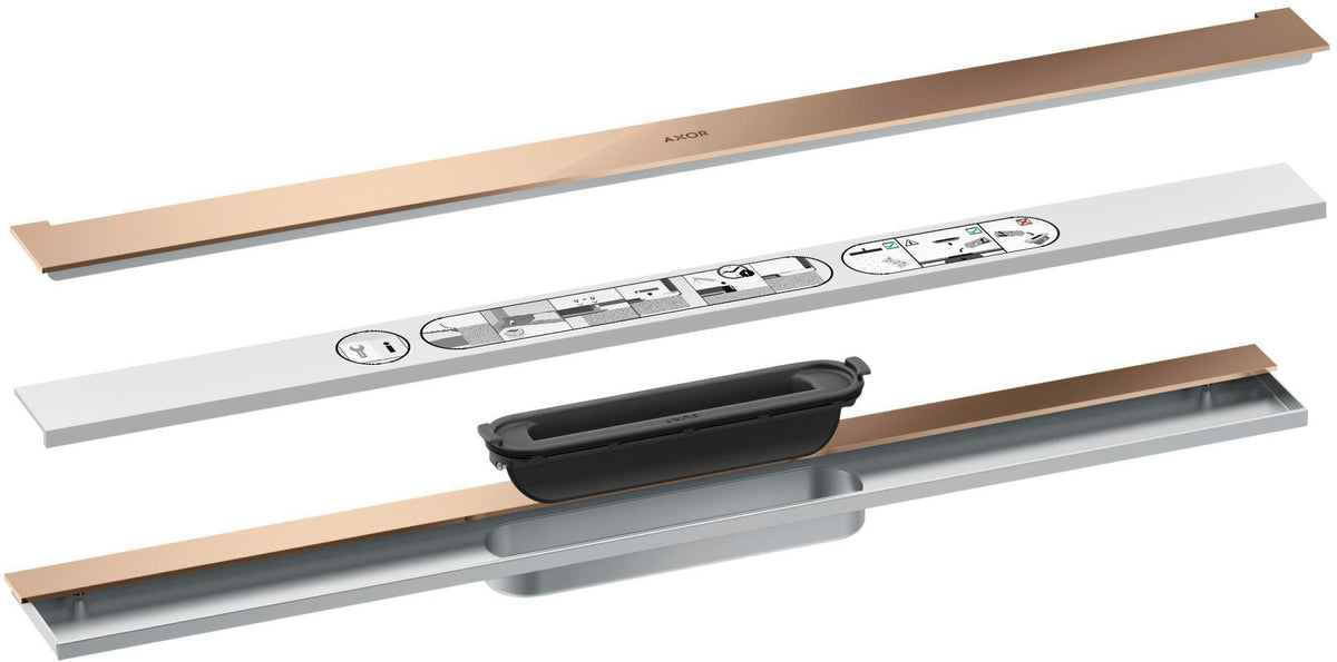 AXOR Drain Fertigset Duschrinne 700 mm Wandmontage Chrom – mit Dryphon & Designabdeckung