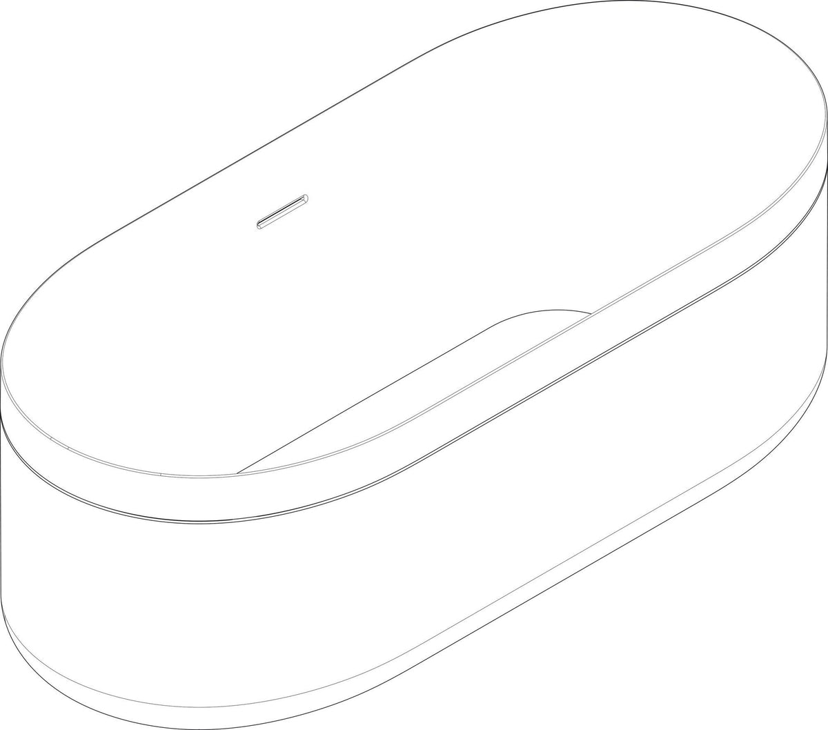 AXOR Suite Badewanne 1900 x 850 mm freistehend oval – SolidSurface, matt, 2 Personen
