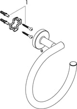 HANSGROHE Handtuchring Logis Universal chrom – Wandmontage, Messing, verdeckte Befestigung