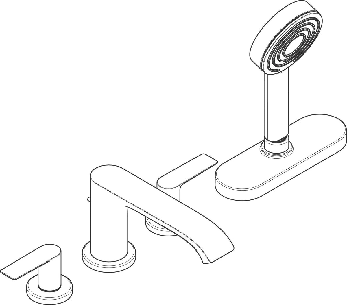 HANSGROHE Vivenis Fertigmontageset 4-Loch-Wannenrandarmatur mit sBox in Chrom