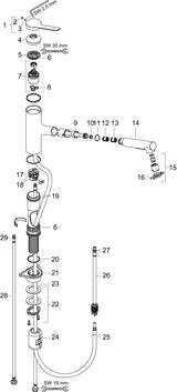HANSGROHE Zesis M33 Einhebel-Spültischmischer mit Ausziehbrause, 2 Jet, Chrom