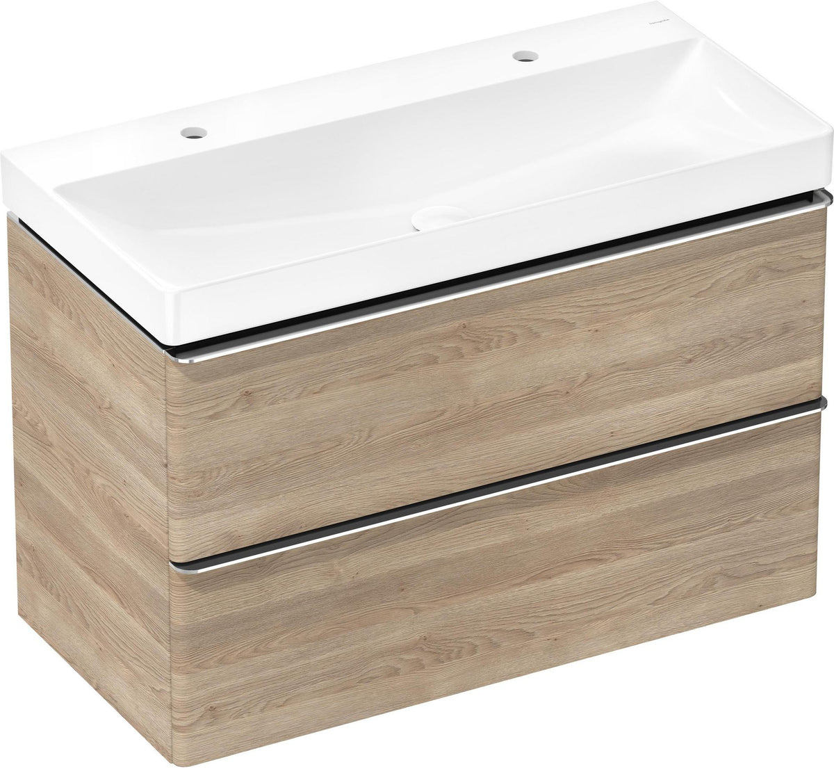 HANSGROHE Waschtisch Xelu Q 1000x480mm weiß mit 2 Hahnlöchern und SmartClean