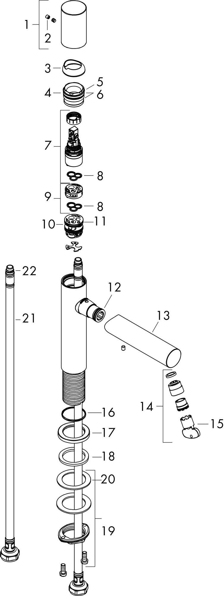 AXOR UNO 110 Einhebel-Waschtischmischer von Hansgrohe – ComfortZone 110, chrom, mit Ablaufgarnitur