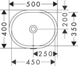 HANSGROHE Unterbauwaschtisch Xuniva U 450x350mm weiß ohne Hahnloch mit Überlauf